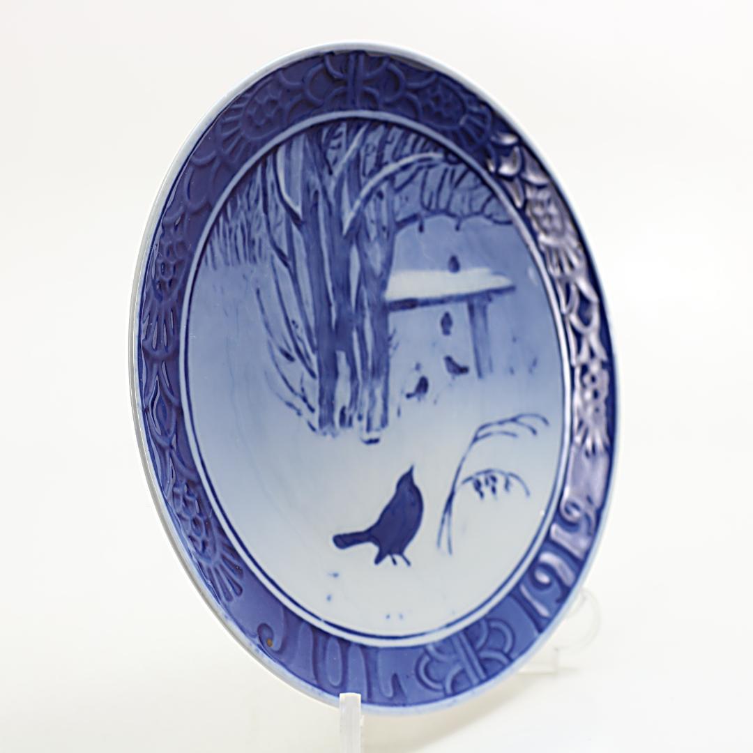 1919年「雪に覆われた庭の小鳥たち」 イヤープレート ロイヤルコペンハーゲン