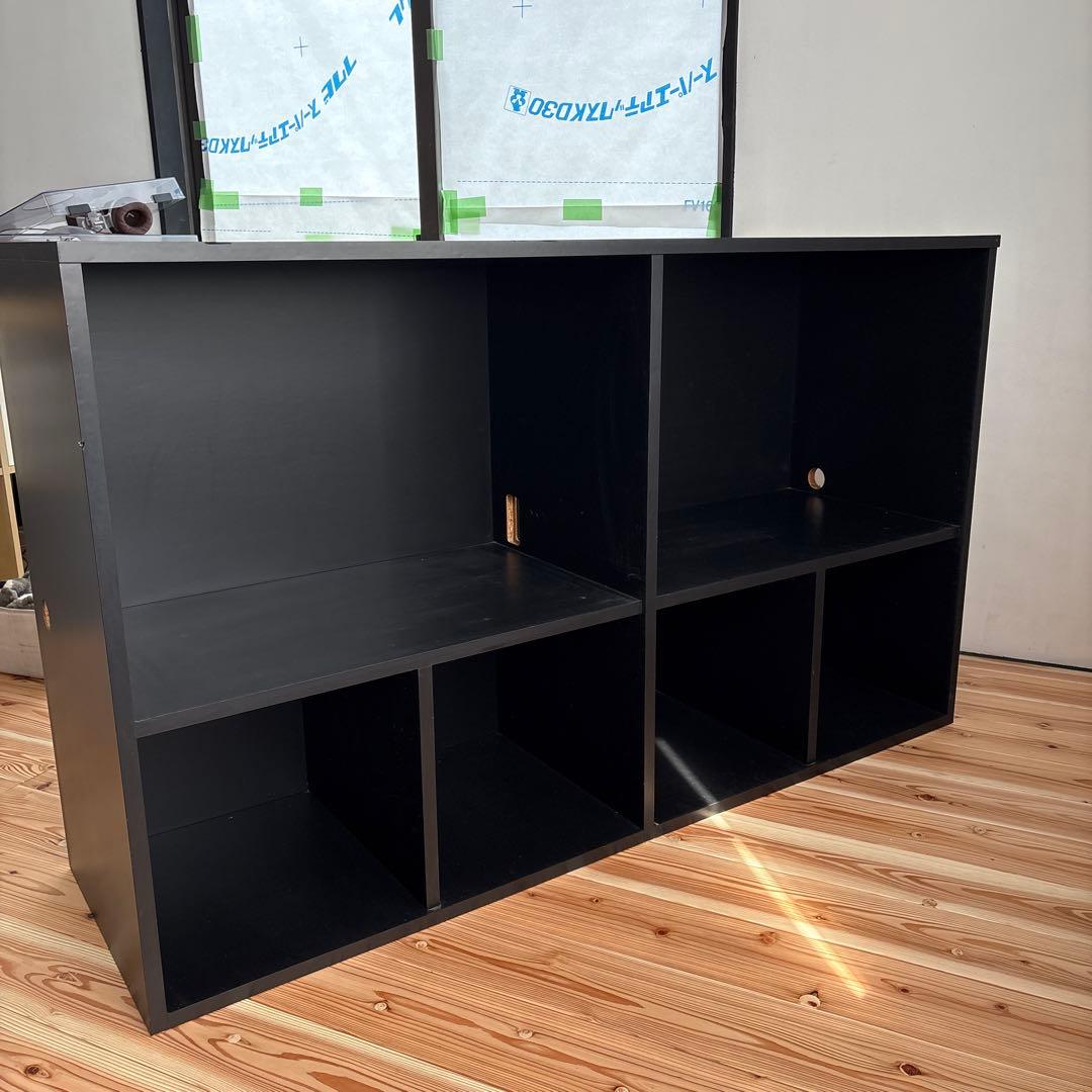 DJ機材用 黒の木製テーブル　ターンテーブル台　レジカウンター　中古