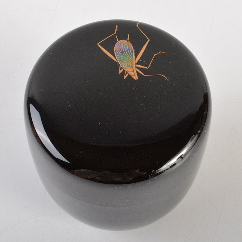 茶道具　啓雲作　螺鈿装飾　虫蒔絵　中棗　共箱　V　6640