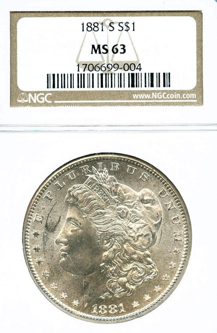 1881-S 1ドル 銀貨 アメリカ NGC MS63 モルガンダラー 077