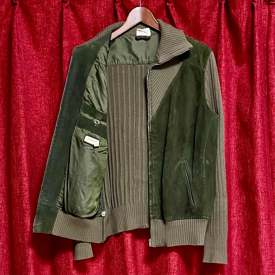 OLD LANVIN ランバン ヴィンテージ ニット ジャケット スエードレザー