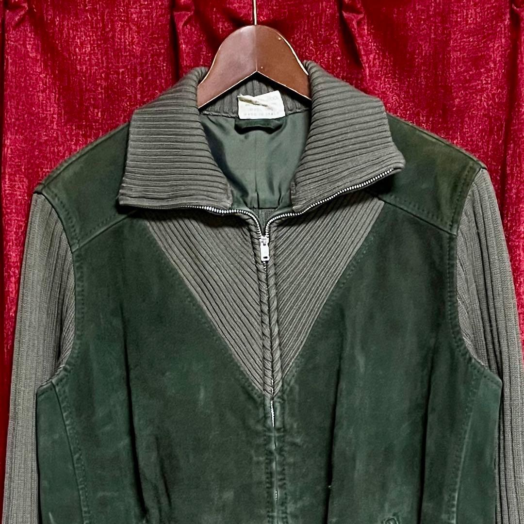 OLD LANVIN ランバン ヴィンテージ ニット ジャケット スエードレザー