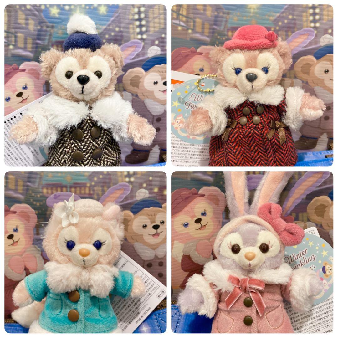 ディズニー ウィンター・トゥインクリング・タウン ぬいぐるみバッジ 4点セット