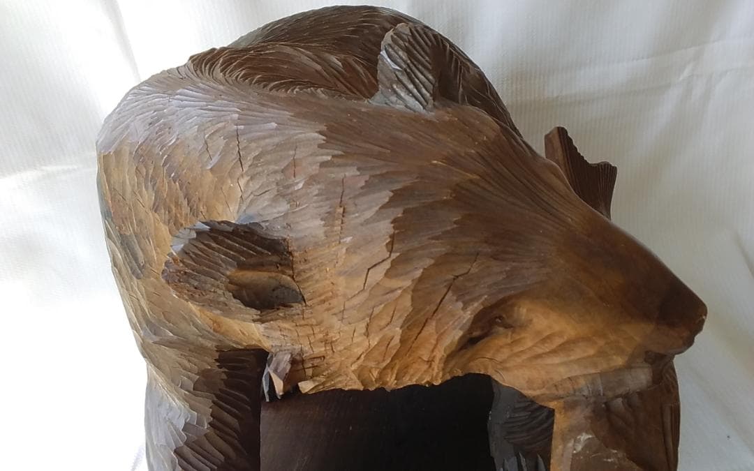 アイヌの木彫りの熊 大中小５体 大４０×２５×２５