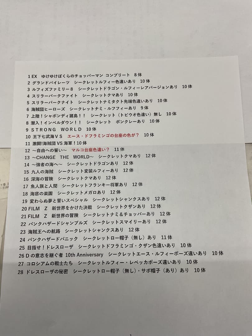 小野のフィギュアショップ♡　ワンピースコレクション