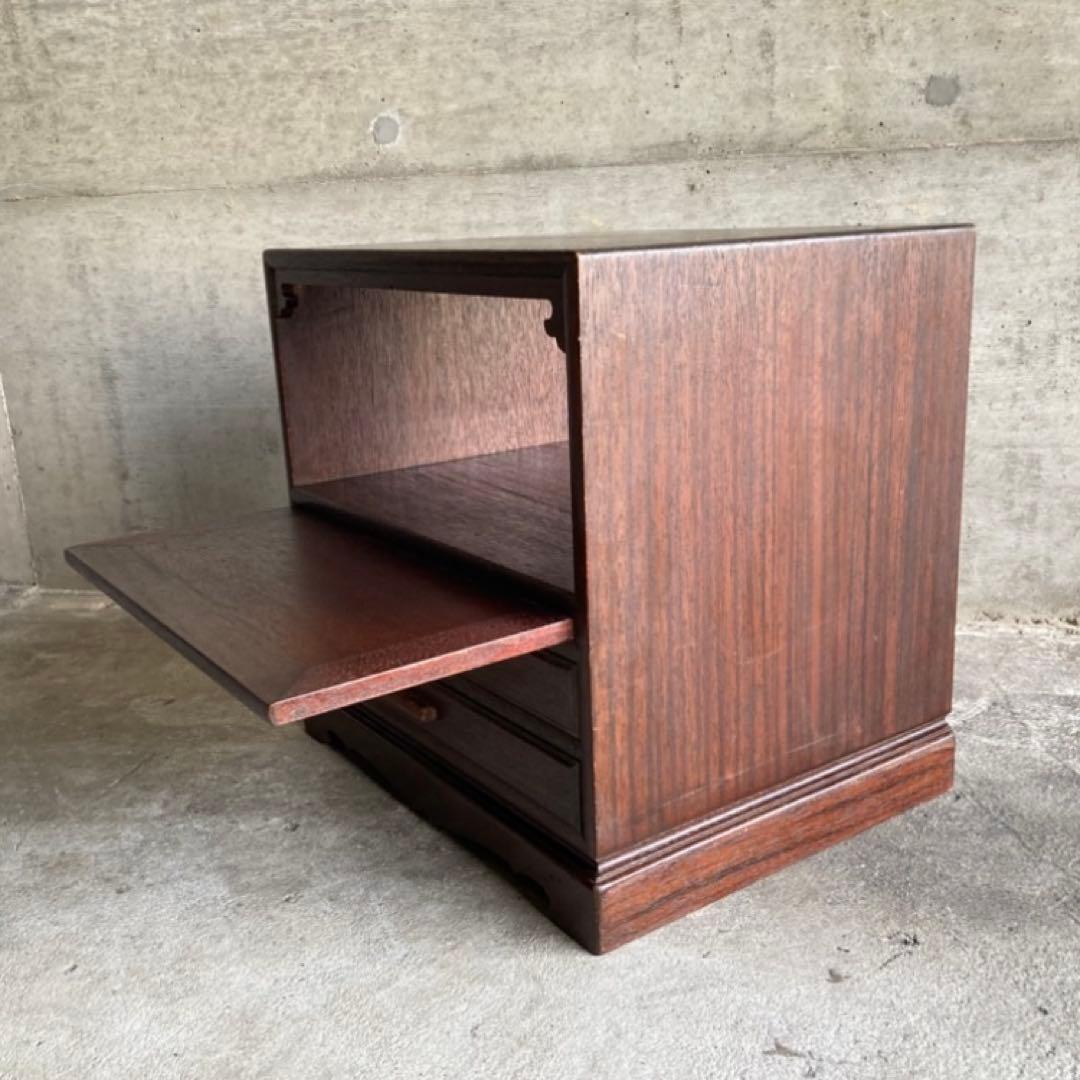 古い飾り棚 置物台 引き出し 収納 ラック チェスト キャビネット 木製 レトロ