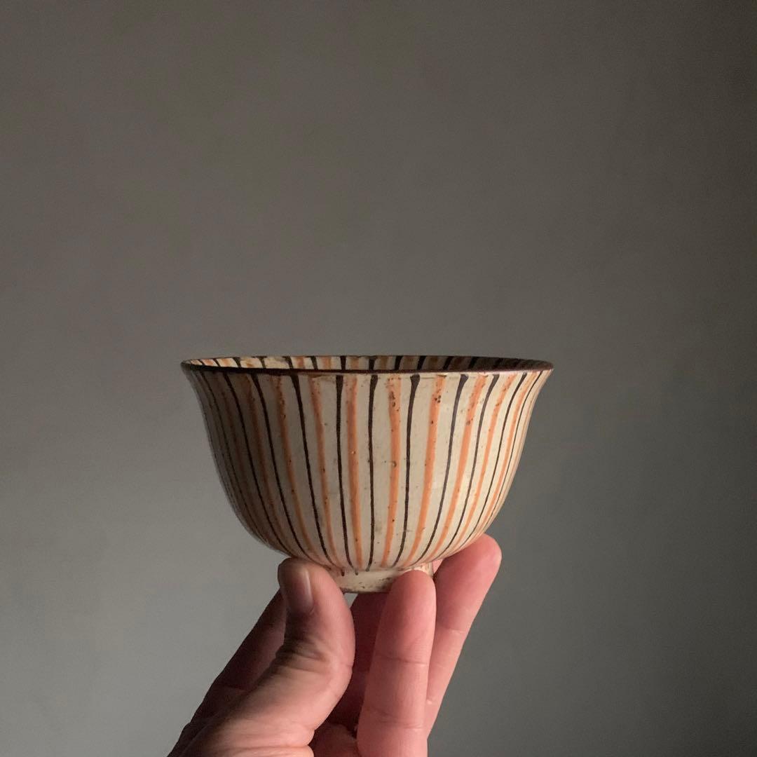 瀬戸 麦藁手 茶碗 江戸後期 茶道具 古美術 古道具 アンティーク