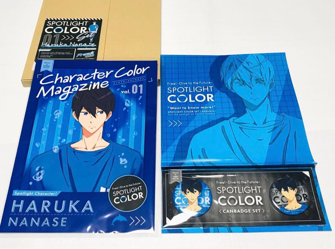 七瀬遙＆桐嶋郁弥 【外箱&冊子本&缶バッジ】 Free!DFスポットライトカラー