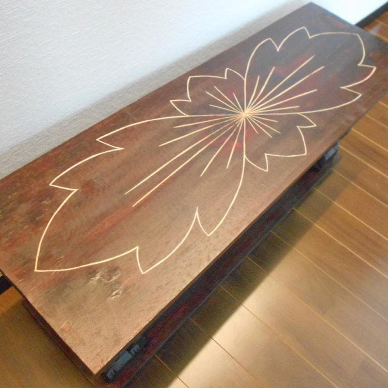 アジアン家具 バリ家具 花柄模様 ロータイプ ＴＶボード ＴＶ台 テレビ台