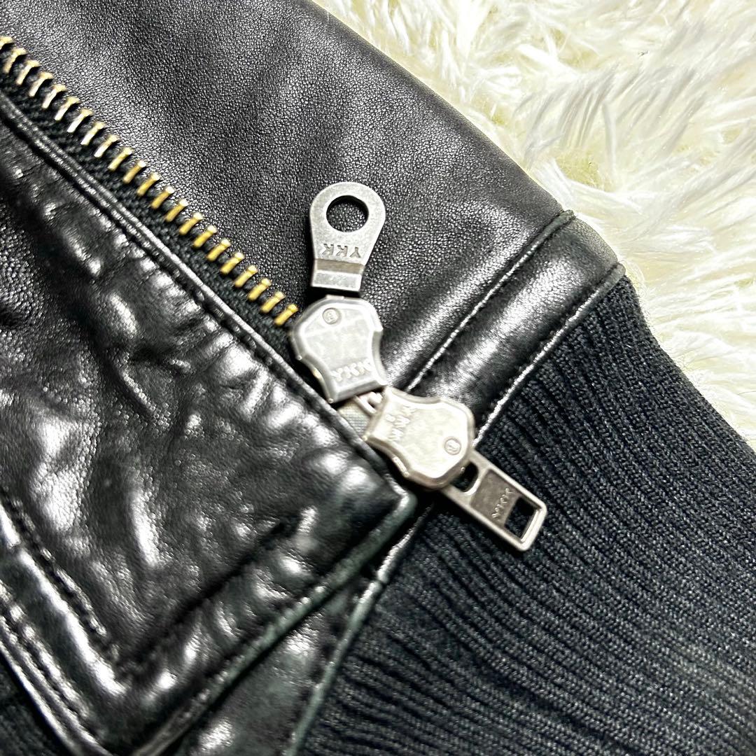 アーバンリサーチ ラムレザー シングルライダースジャケット Lサイズ ブラック