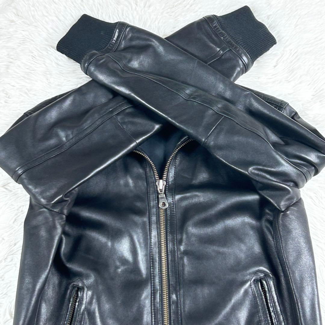 アーバンリサーチ ラムレザー シングルライダースジャケット Lサイズ ブラック