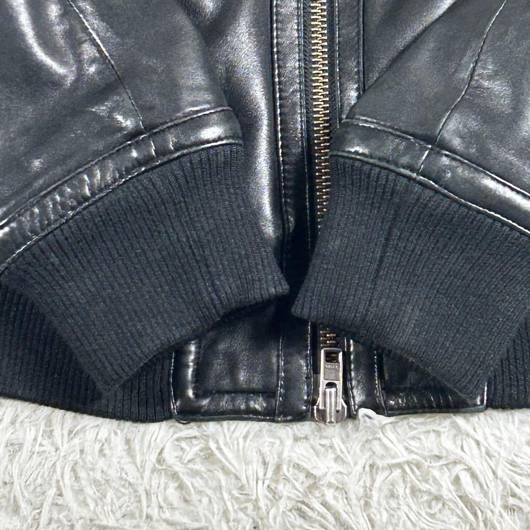アーバンリサーチ ラムレザー シングルライダースジャケット Lサイズ ブラック