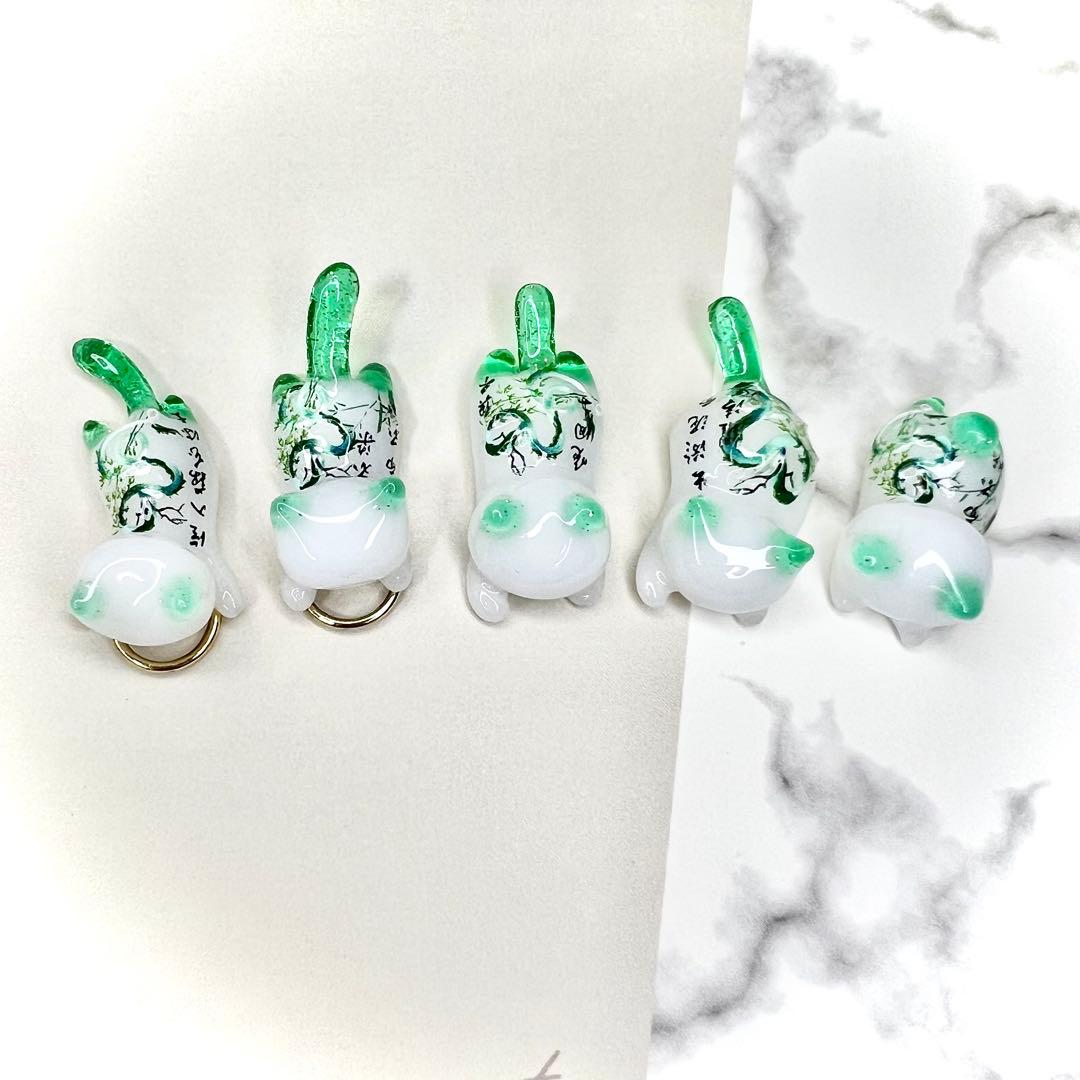 リクエスト専用　紫の花束　猫　5個セット