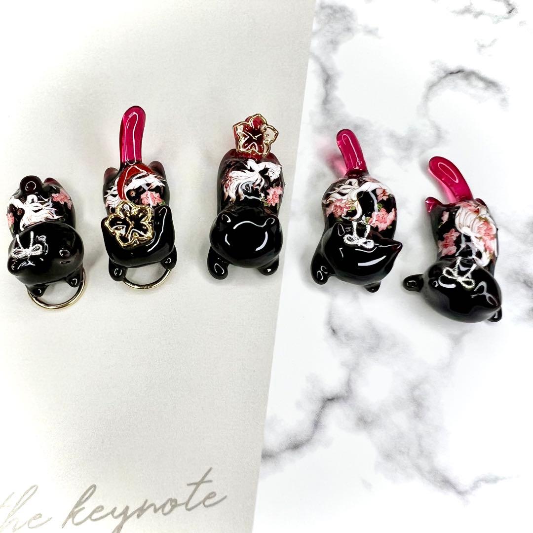 リクエスト専用　紫の花束　猫　5個セット