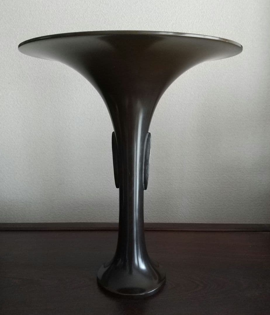 金属製 花器 池坊 ?? 茶道 花瓶 ①