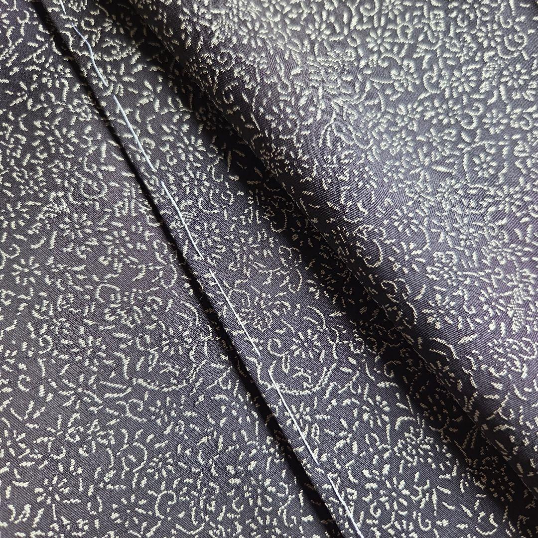 【訳有】細かな模様を楽しむ　チャコールグレーのお召