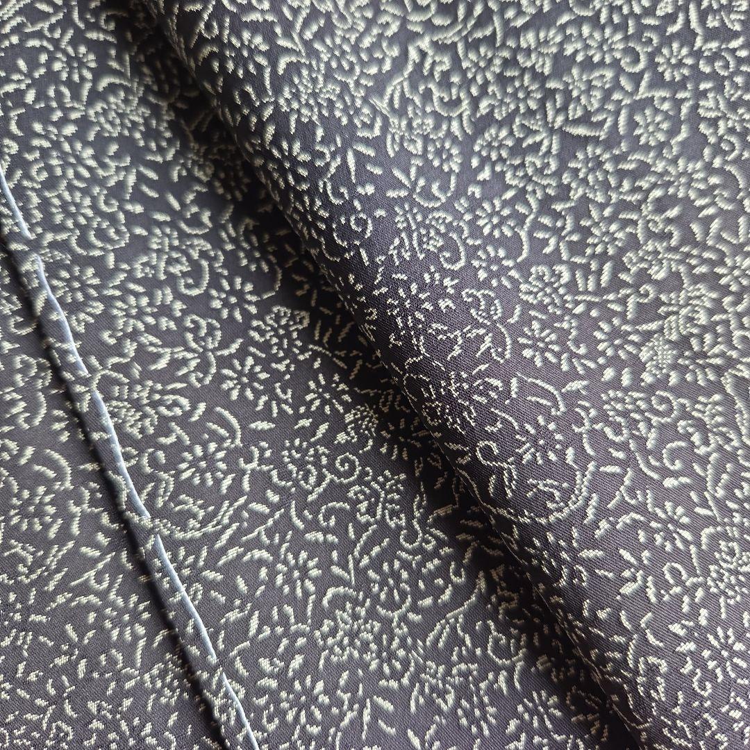 【訳有】細かな模様を楽しむ　チャコールグレーのお召