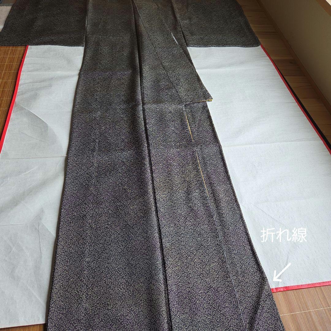 【訳有】細かな模様を楽しむ　チャコールグレーのお召