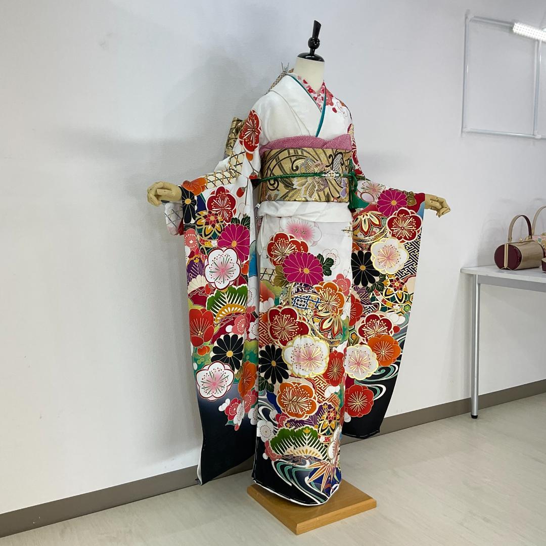 ★WATAAME★　お振袖フルセット　白　モダンテイスト　サイズ自由