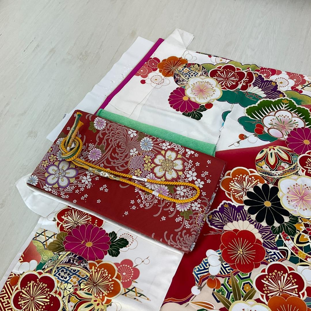 ★WATAAME★　お振袖フルセット　白　モダンテイスト　サイズ自由