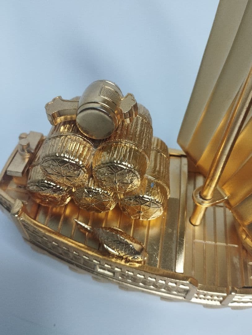 高岡銅器 宝船 七福神 24金仕上げ 37cm