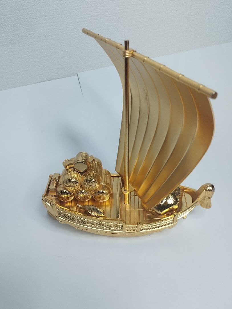 高岡銅器 宝船 七福神 24金仕上げ 37cm