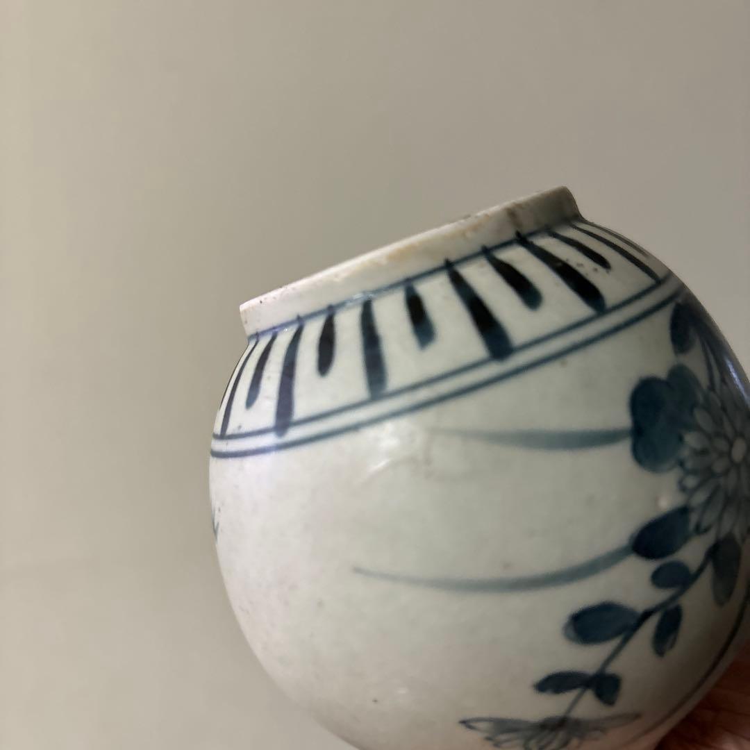 伊万里染付　徳利　一輪挿し　古道具　アンティーク　骨董　古美術　花器　傷　検李朝