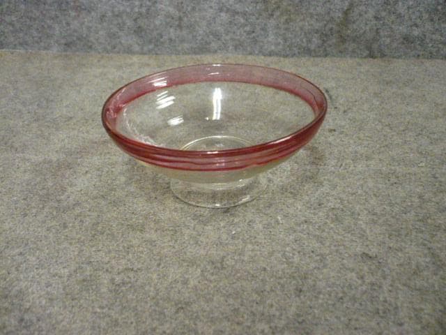 アンティークガラス 赤縁 氷コップ [B31391]