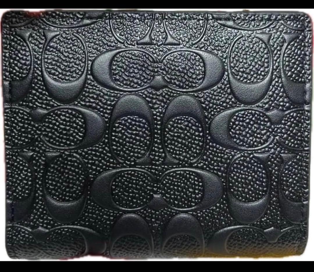 COACHコーチ ミニ財布 二つ折り キーホルダー エンボスシグネチャー