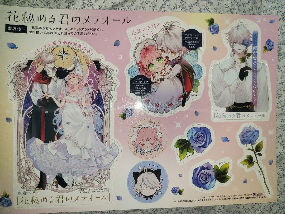 シ*ン様 非売品　花秘める君のメテオール　複製サイン入りミニ色紙　POPシート