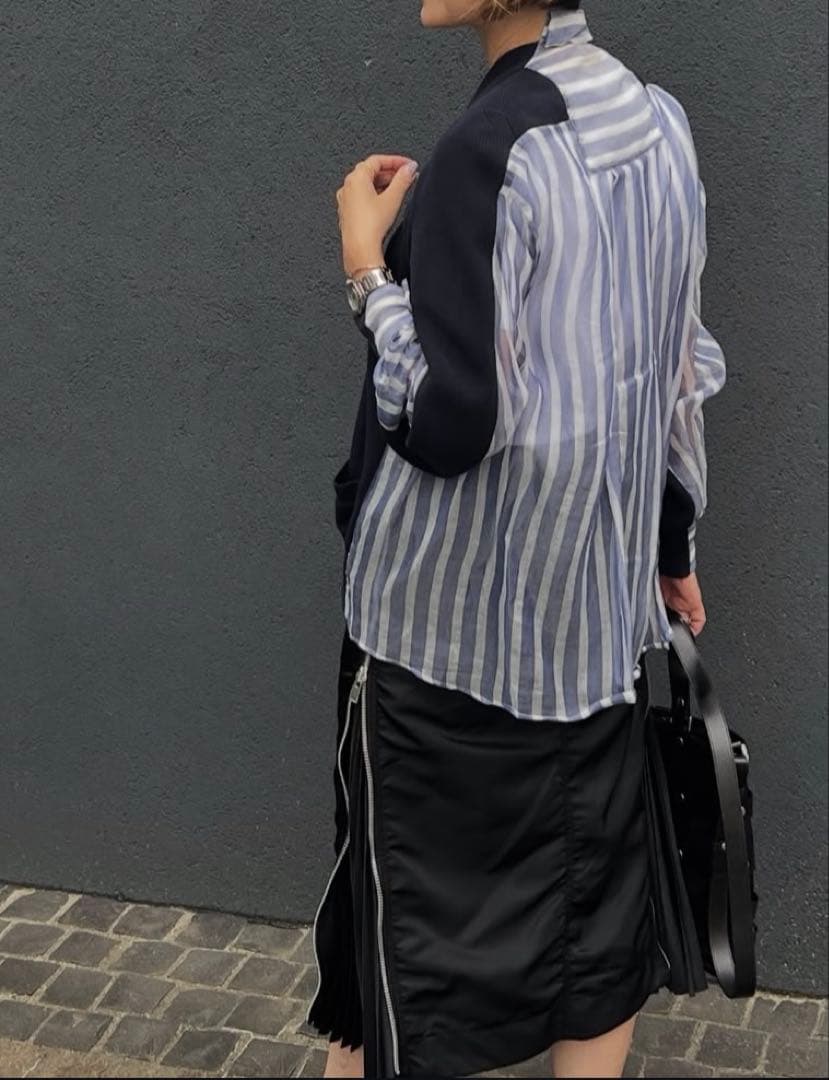 SACAI ブラックプリーツ切り替えスカート サカイisseyギャルソンyama