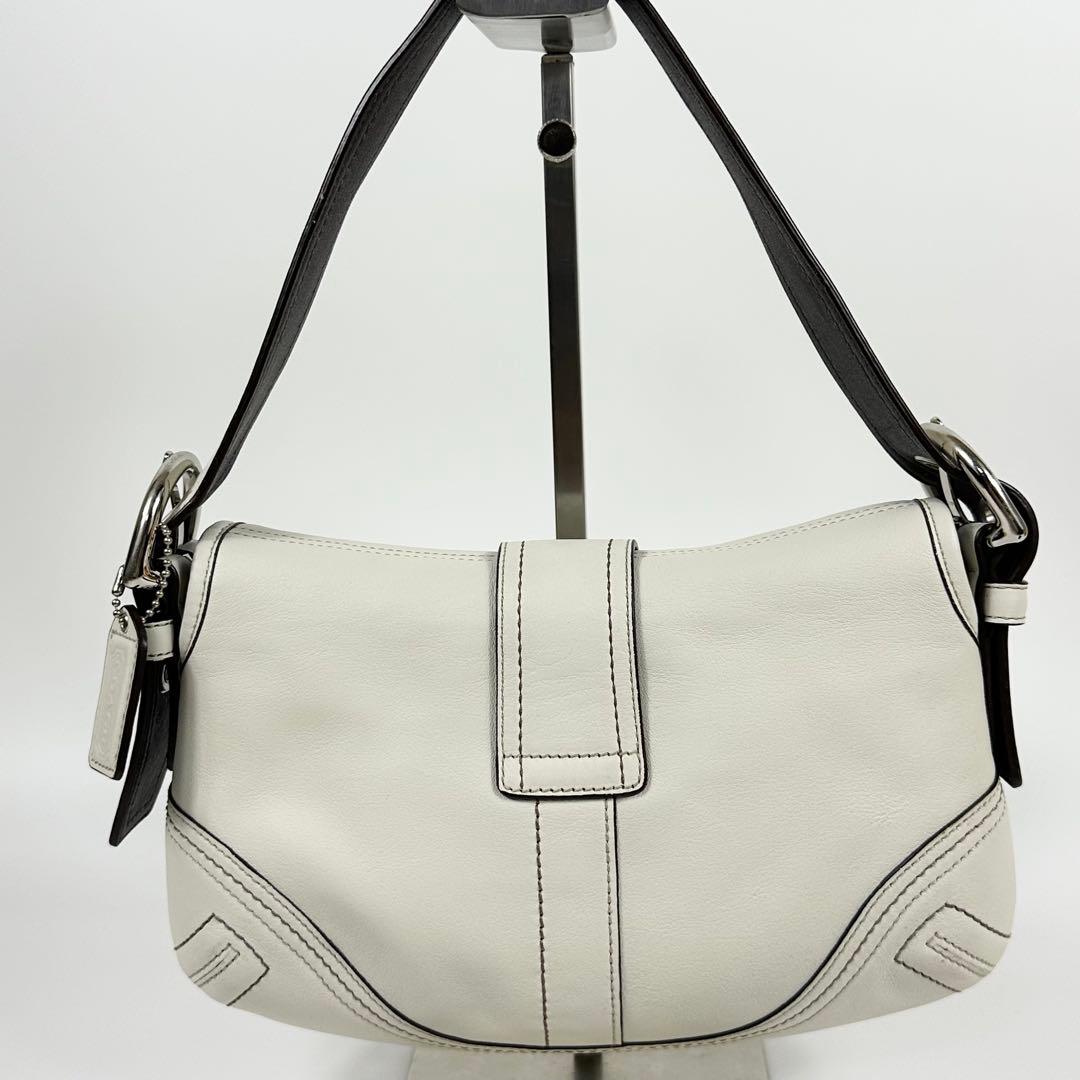 美品 COACH ホーボー ワンショルダーバッグ 白系