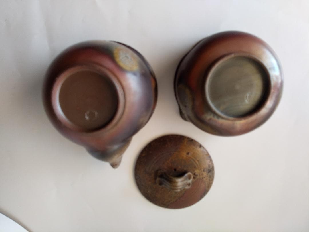 備前焼 木村陶峰 茶器 備前宝瓶 宝瓶 湯冷まし 茶杯 共箱 新品 未使用