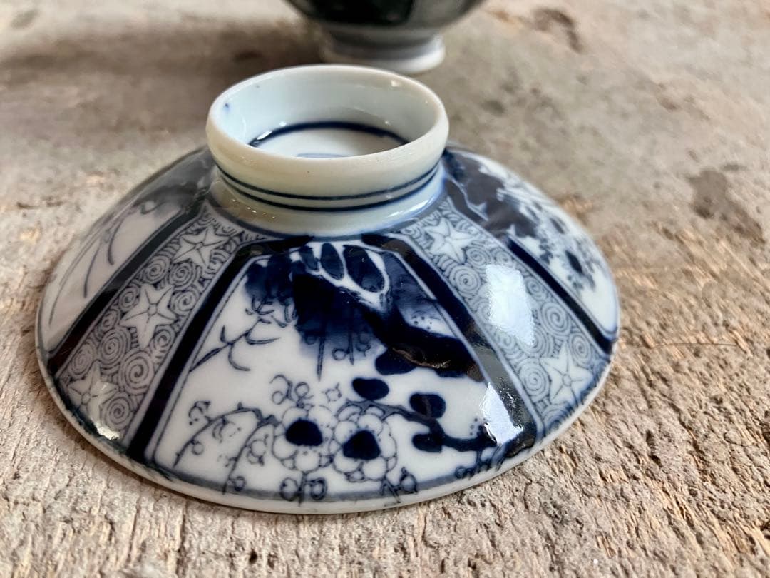 新春お値下げ✅古伊万里✅蓋付き椀18客/染付山水画/骨董/磁器