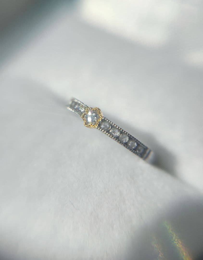 スターカット　ローズカット　ダイヤモンド　ピンキーリング　ヴィクトリアンボックス