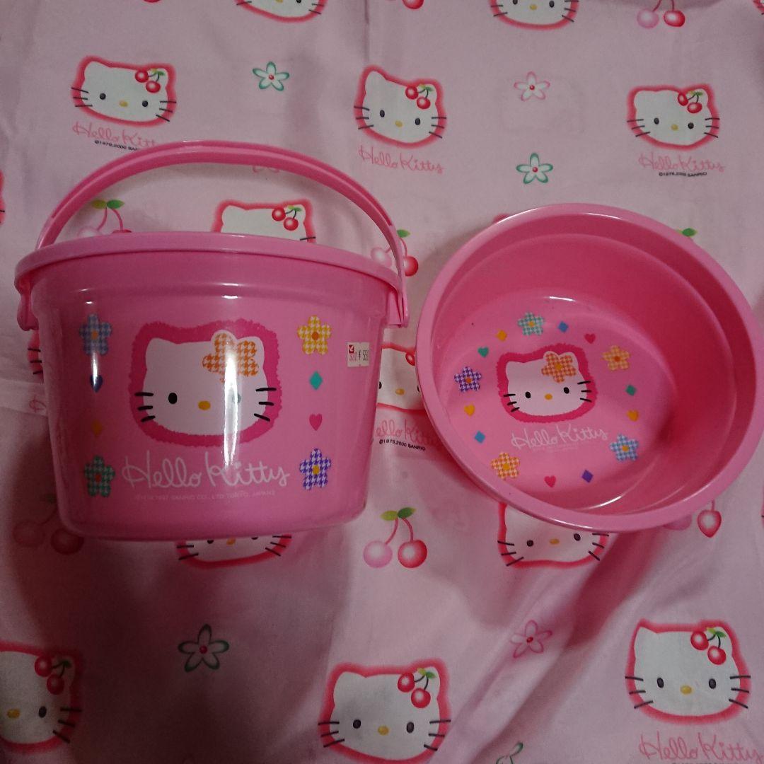 千鳥柄キティバケツ、湯おけ