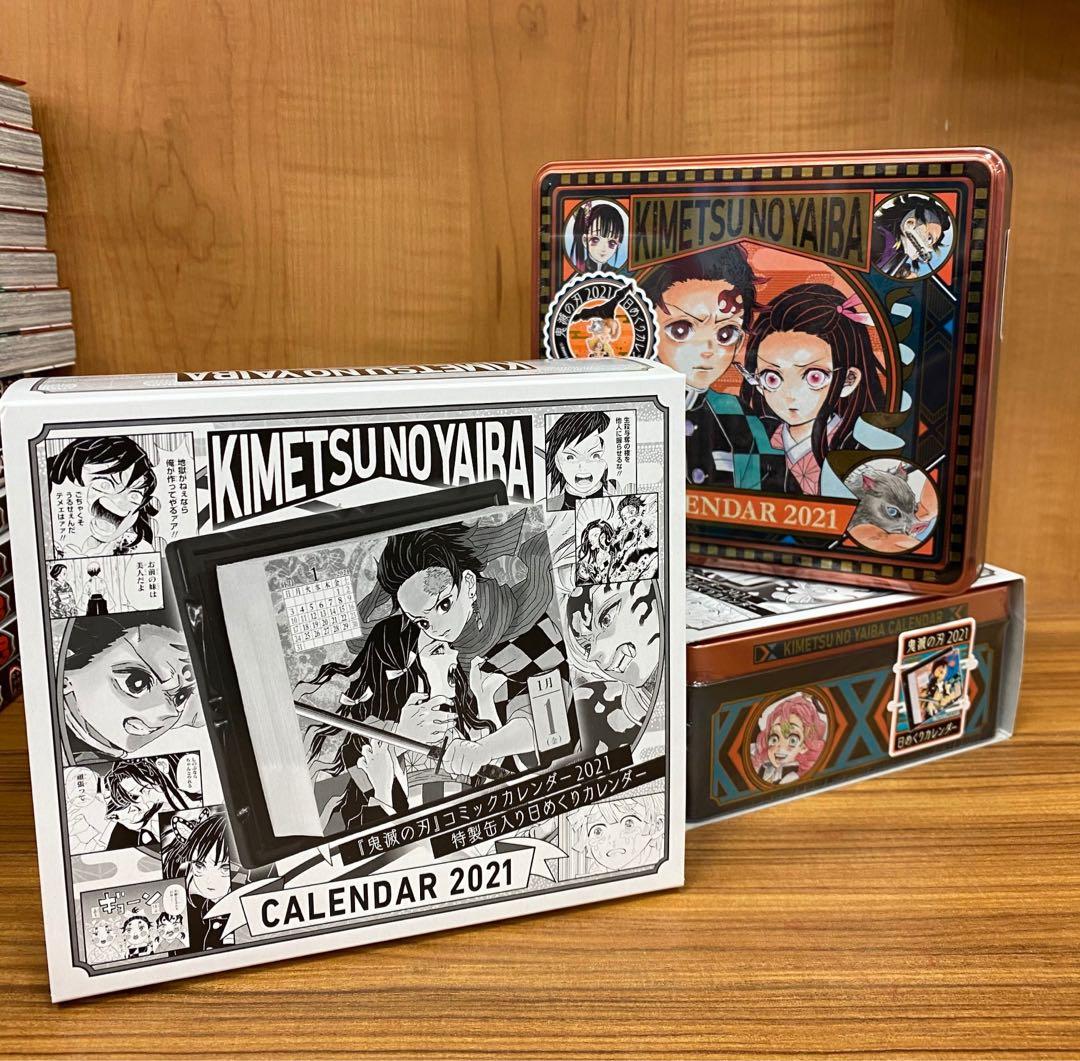 【新品】鬼滅の刃 コミックカレンダー 2021 特製缶入り日めくりカレンダー