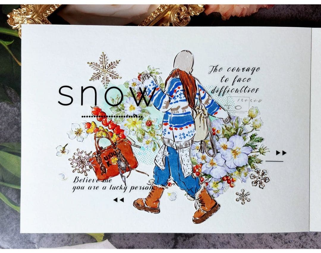 自元素文创《舒适的季节》海外マスキングテープ　マステ 【2290】