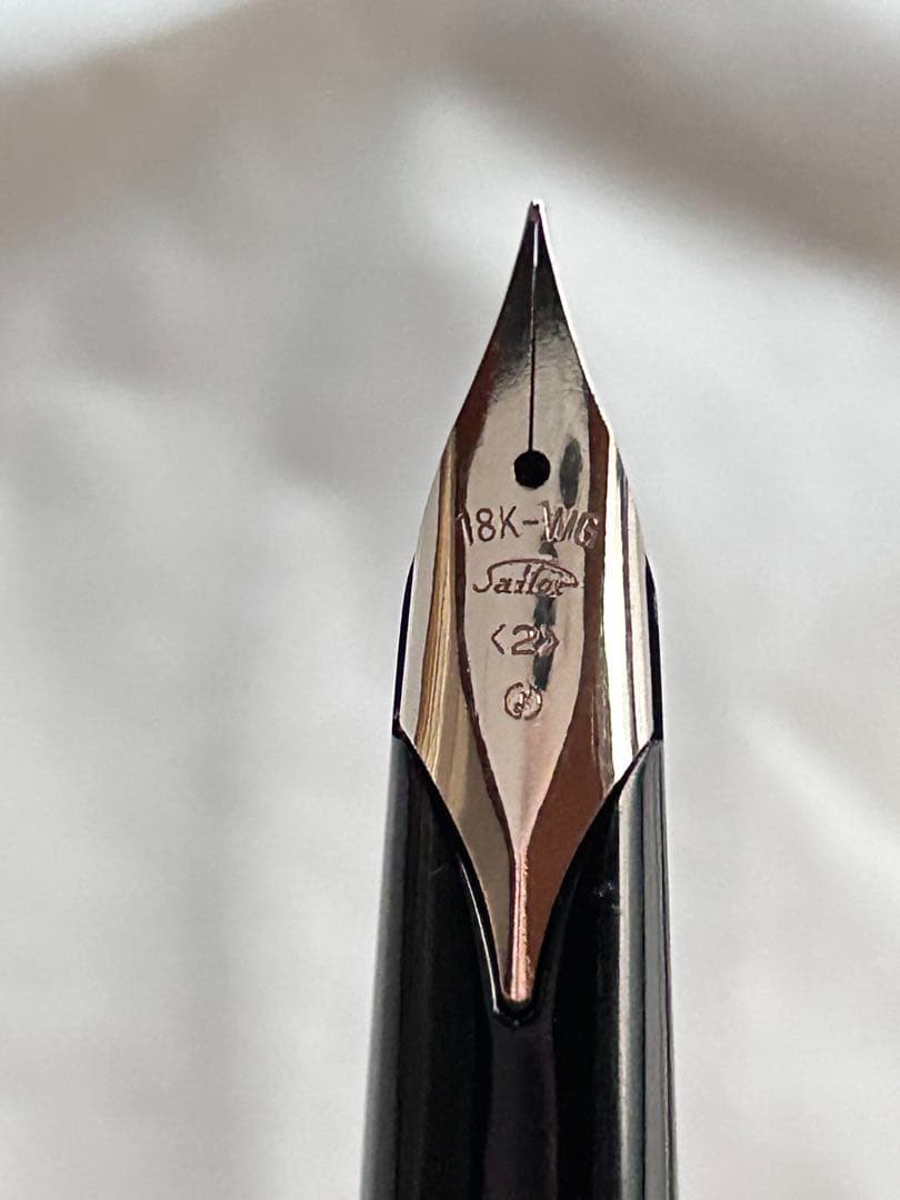 セーラー 万年筆 銀軸 梅の木 ホワイトゴールド WG 18kヒエログリフ系？