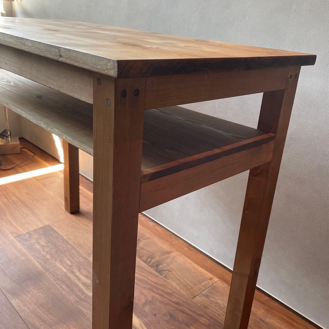 アンティーク風収納棚付きデスク　机　テーブル