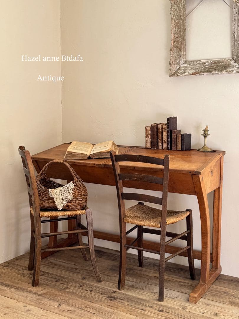 1900s初期フランスアンティーク 2人掛け　スクールデスク