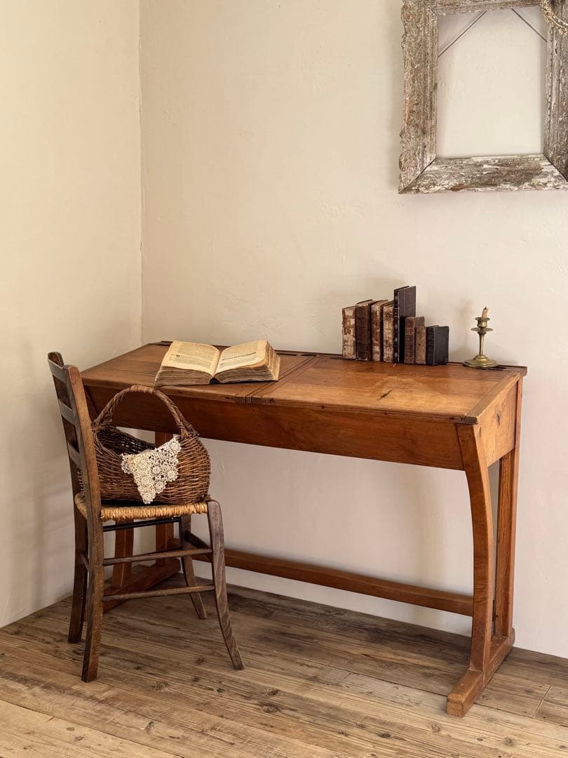 1900s初期フランスアンティーク 2人掛け　スクールデスク