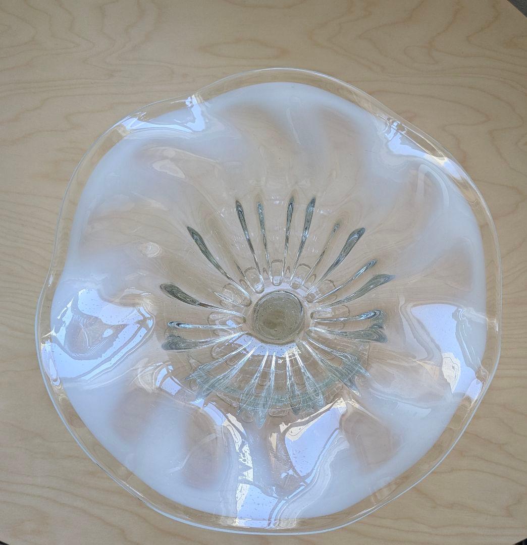 アンティーク美品　1940〜1950年代　イギリス　ガラス製　コンポート