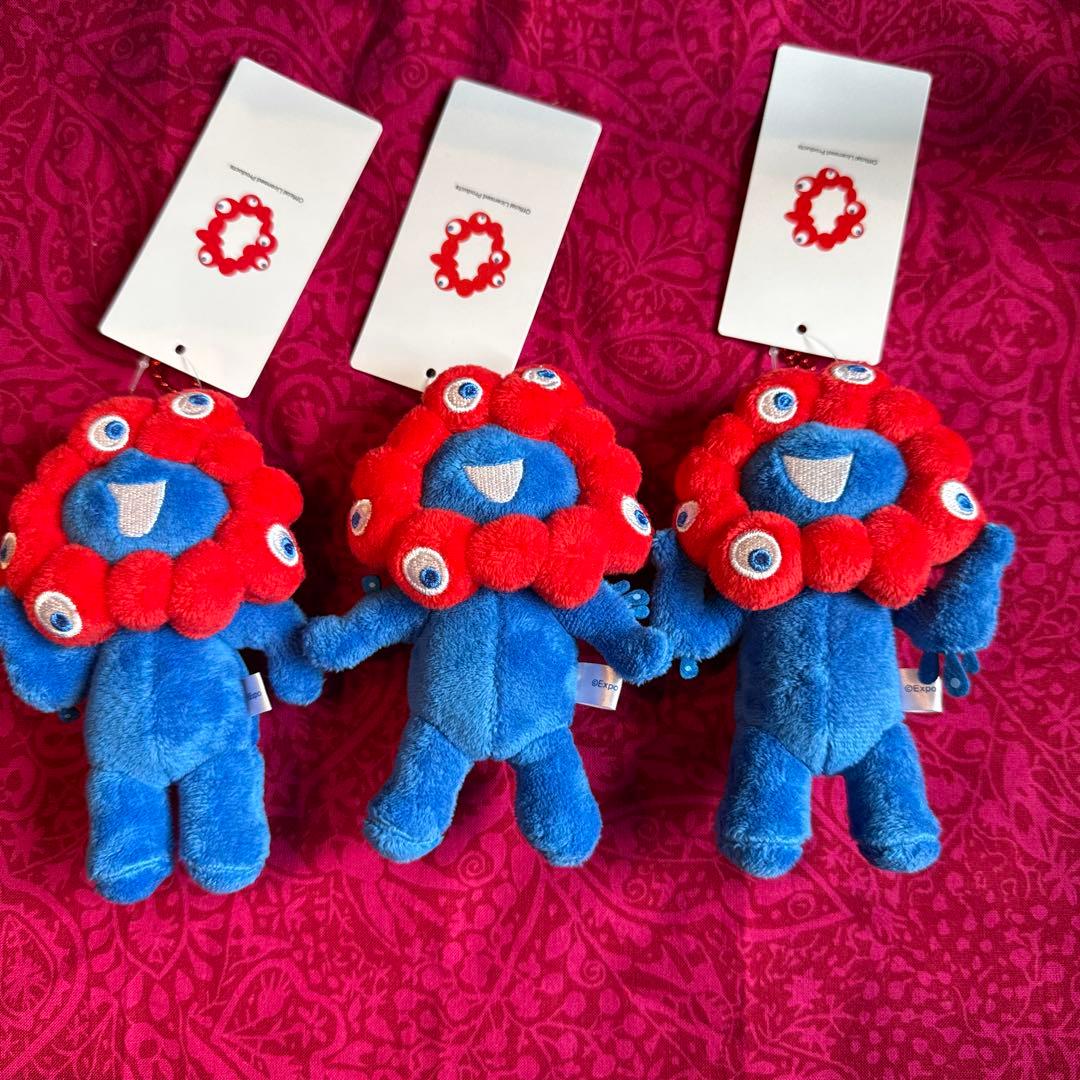 万博　ミャクミャク　ボールチェーン　マスコット　ぬいぐるみ　　3種　ABC