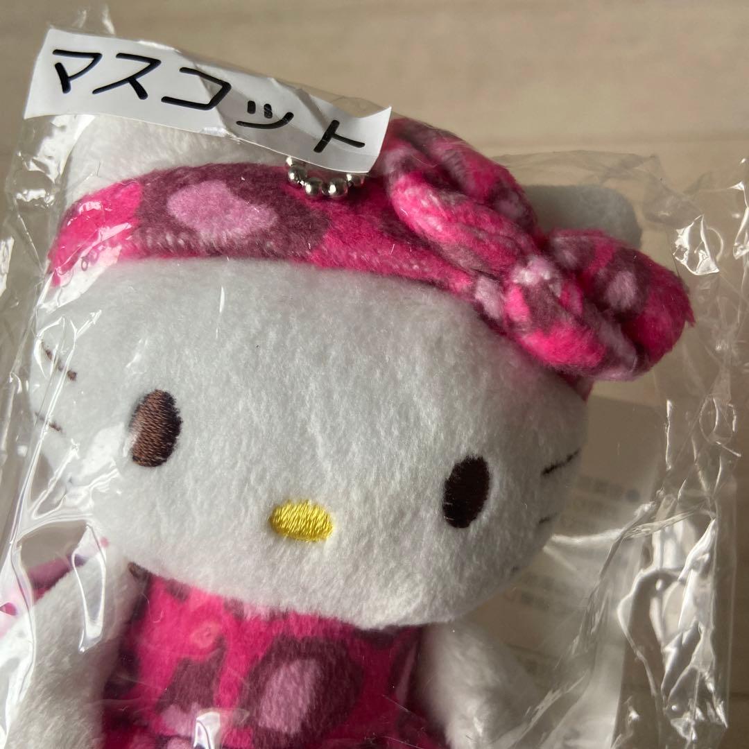 サンリオハローキティ マスコットキーホルダーぬいぐるみ平成レトロヒョウ柄ピンク豹