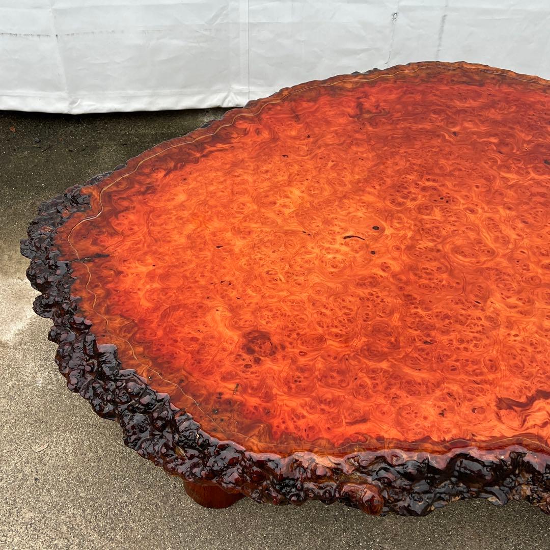 (未使用品) 木製円形座卓　花梨　テーブル　高級テーブル