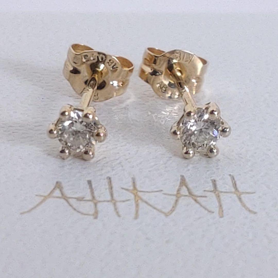 AHKAH❤️ロシアン　ダイヤモンド　ピアス❤️k18