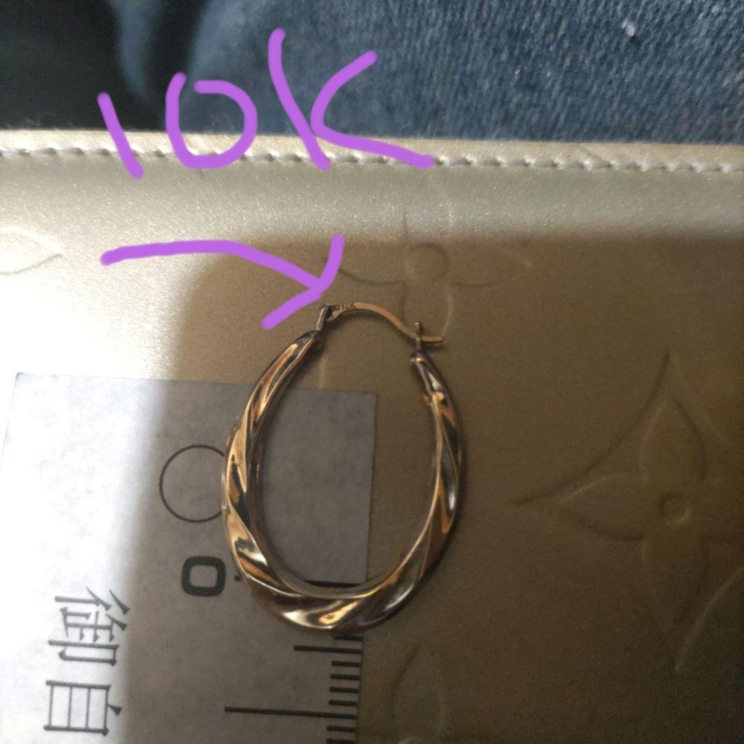 短期間出品！最終値下げ！K10イエローゴールド　10K フープピアス