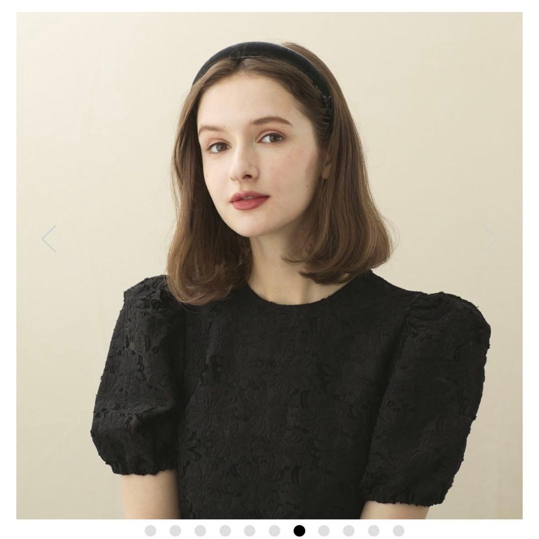 【美品】ALEXANDRE DE PARIS　ベロアカチューシャ(2.5cm)