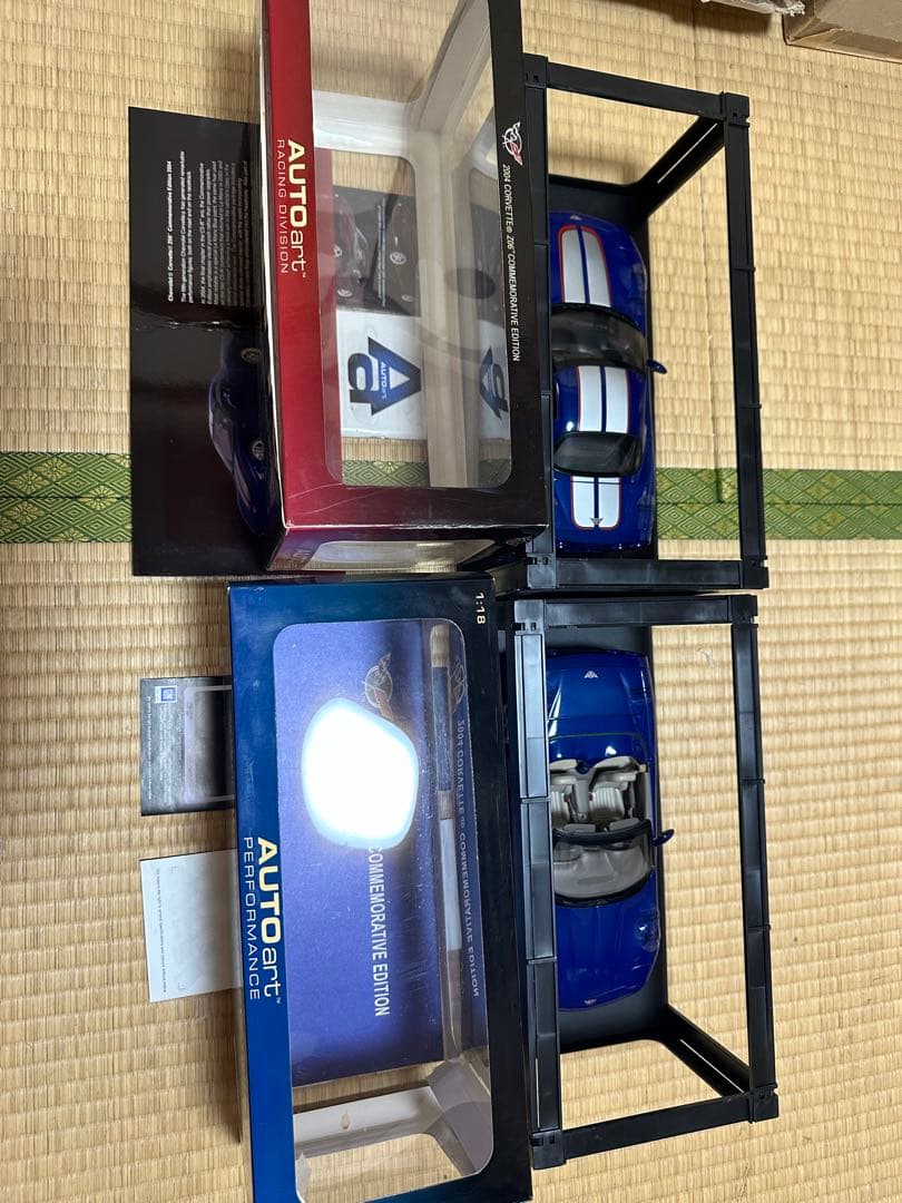 オートアート 1/18 シボレー コルベットC6  / 紺色 2台セットまとめて